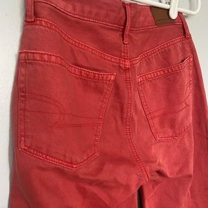 Red/orange crop wide leg pants high rise